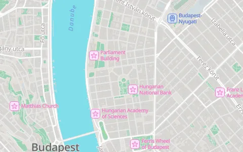 light map style preview: Bright and saturated: cyan water, strong green parks, grey streets, POI icons.