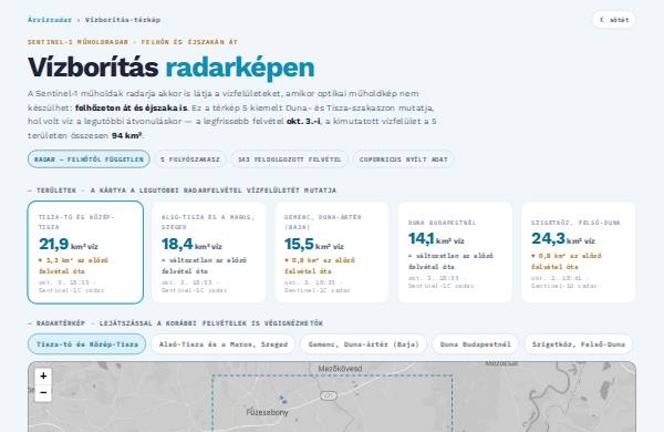 Vízborítás radarműholdról — előnézet