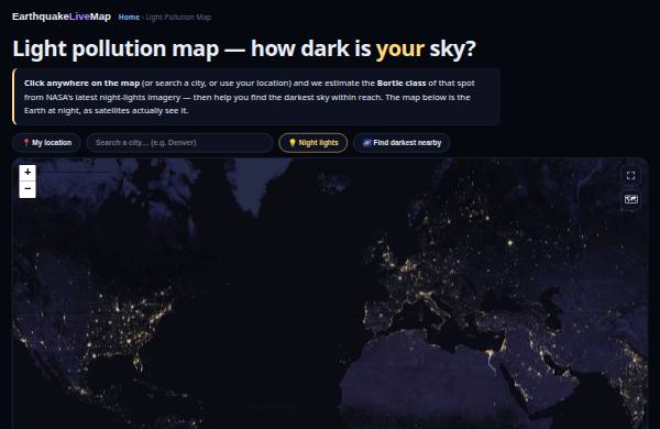 Light Pollution Map — előnézet