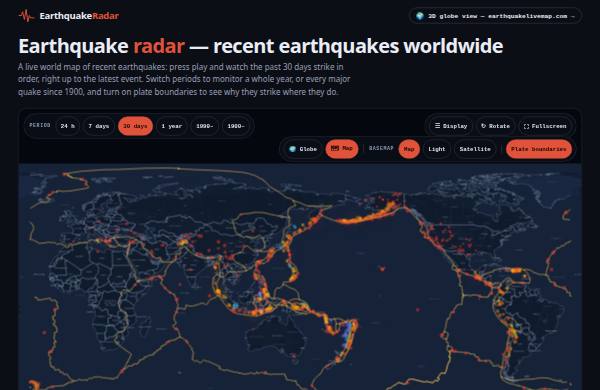 Earthquake Radar — előnézet