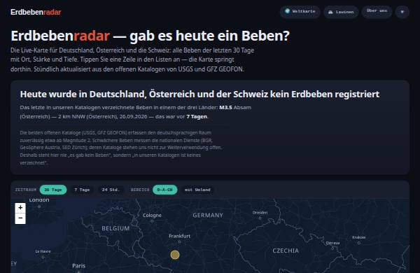 Erdbebenradar — előnézet
