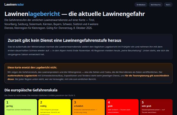 Lawinenlagebericht & Lawinengefahr — előnézet