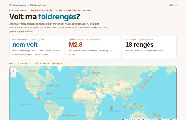 Földrengés ma — előnézet