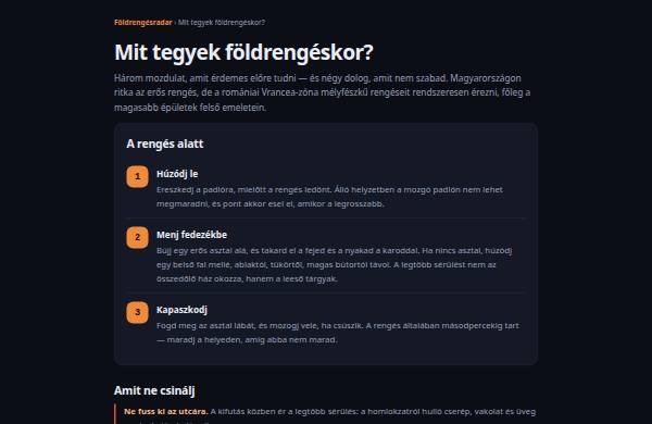 Mit tegyek földrengéskor? — előnézet