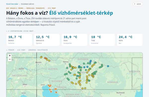 Vízhőmérséklet-térkép — előnézet