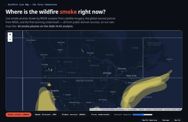 Wildfire Smoke Map — előnézet